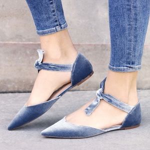 Sole Society Velvet Teena Flats Blue